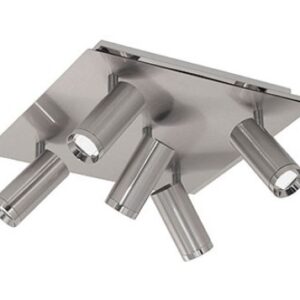 Plafón Nachos Cuadrado Acero de 5 Luces 6W