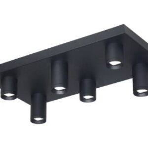 Plafón Nachos Negro de 6 Luces 7W