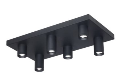 RON20386.jpg Plafón Nachos Negro de 6 Luces 7W