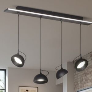 Colgante Noa Imán Negro de 4 Luces Dimerizables
