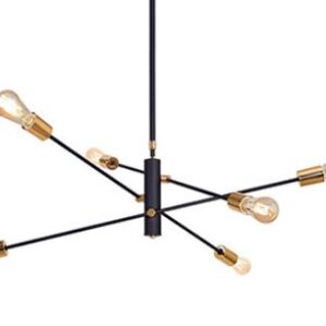 Colgante Vintage Negro de 6 Luces con Brazos Móviles E27
