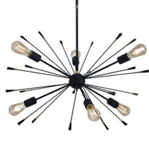 Araña Vintage Negra de 6 Luces E27
