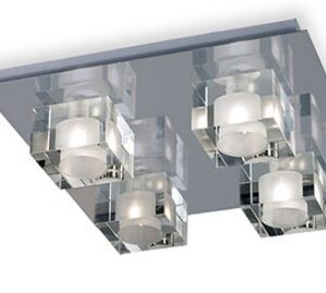 Plafón Rectangular de 4 Cubos para Lámparas G9