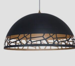 Colgante Bali Negro y Oro de 50 cm para 1 Lámpara E27