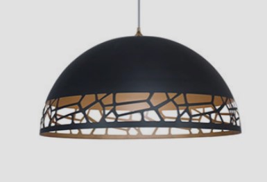 Colgante Bali Negro y Oro de 50 cm para 1 Lámpara E27