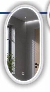 Espejo Oval LED 50 × 90 cm con Luz Regulable y Antiempañante