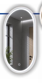 Espejo Oval LED 50 × 90 cm con Luz Regulable y Antiempañante