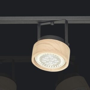 Plafón de Madera y Negro para 3 Lámparas AR111